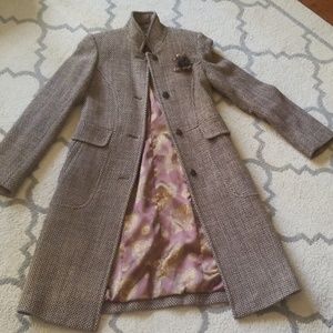 DKNY long, retro-look pea coat